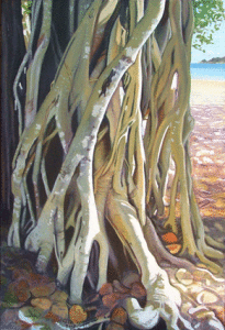 Beach Banyan. Oil on canvas. Private commission. Greeting cards available.
