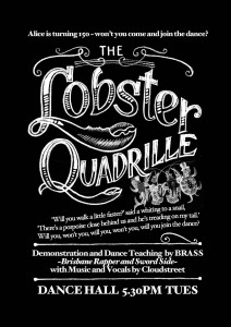 Poster for dance workshop at Woodford Folk Festival 2015, partially hand lettered. Two versions.